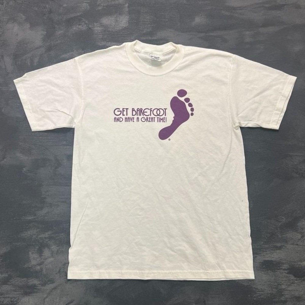 Vintage Barefoot Shirt Mens Large White 2000s Y2K Beach Outdoors